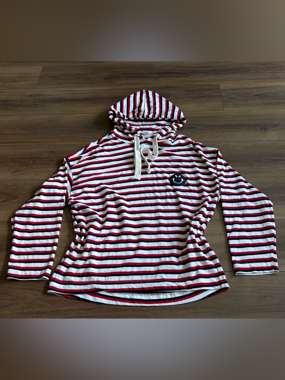 Joshua Sanders Smiley Women’s Striped Pullover Hood Sweatshirt Size M Italy